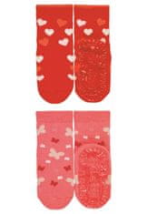 Sterntaler ponožky ABS protiskluzové chodidlo AIR, 2 páry, srdíčka, červené 8032126, 18