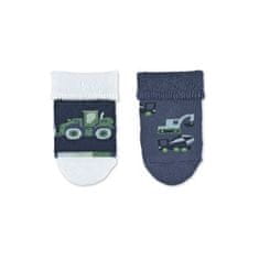 Sterntaler ponožky kojenecké s manžetkou, 3 páry, stavební stroje, modré 8302120, 16