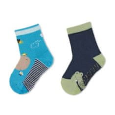Sterntaler ponožky ABS protiskluzové chodidlo AIR, 2 páry, hroch, modré 8032122, 22