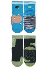 Sterntaler ponožky ABS protiskluzové chodidlo AIR, 2 páry, hroch, modré 8032122, 22