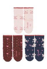 Sterntaler ponožky zimní 3 páry, dívčí, myšky, růžové 8422125, 22