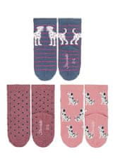 Sterntaler ponožky zimní 3 páry, dívčí, dalmatin, červené 8422126, 18
