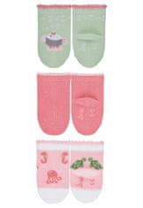 Sterntaler kojenecké ponožky dívčí 3 páry želvičky, zelené, růžové 8312021, 14