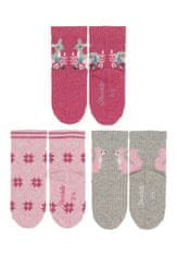 Sterntaler ponožky zimní 3 páry, dívčí, růžové srnka 8422124, 22
