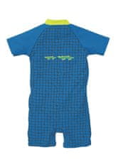 Sterntaler plavky overal krátký rukáv chlapecký UV 50+ modrý, čtverečky 2502171, 98/104