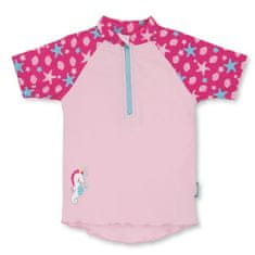 Sterntaler plavky tričko krátký rukáv dívčí UV 50+ růžové mořský koník, hvězdice 2502154, 98/104