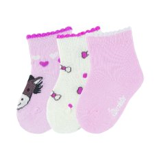Sterntaler kojenecké ponožky 3 páry dívčí růžové koník 8411921, 14