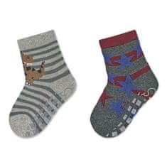 Sterntaler ponožky protiskluzové ABS 2 páry dinosauři, šedé 8102122, 18