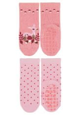 Sterntaler ponožky protiskluzové ABS 2 páry srnka, růžové 8102123, 18