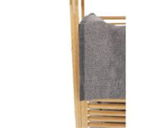 KONDELA Koš na prádlo, přírodní bambus/šedá, POKO