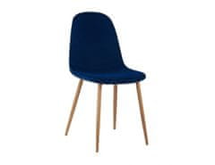 KONDELA Židle, modrá Velvet látka / buk, LEGA