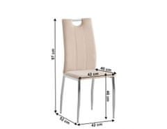 KONDELA Jídelní židle, béžová Dulux Velvet látka / chrom, OLIVA NEW