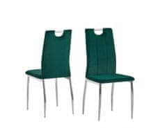 KONDELA Jídelní židle, smaragdová Velvet látka / chrom, OLIVA NEW