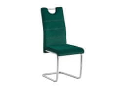 KONDELA Jídelní židle, smaragdová Velvet látka, ABIRA NEW