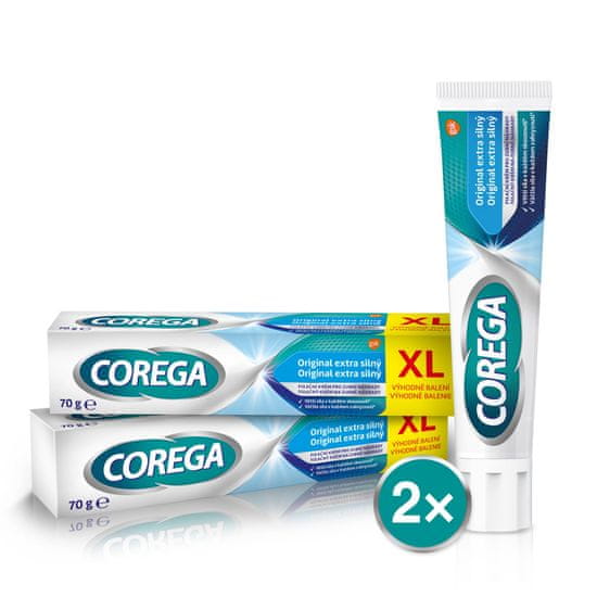 Corega fixační krém pro zubní náhradu Original extra silný XL 2x70g