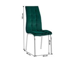 KONDELA Jídelní židle, smaragdová / chrom, GERDA NEW