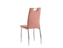 KONDELA Jídelní židle, růžová Velvet látka / chrom, OLIVA NEW