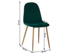 KONDELA Židle, smaragdová Velvet látka / buk, LEGA