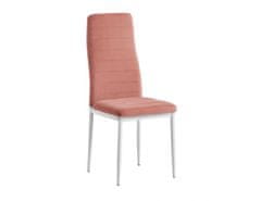 KONDELA Židle, růžová, velvet látka / bílý kov, COLETA NOVA