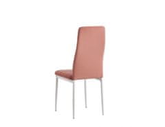 KONDELA Židle, růžová, velvet látka / bílý kov, COLETA NOVA