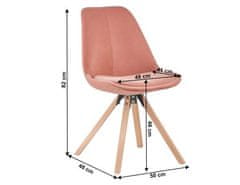 KONDELA Židle, růžová Velvet látka / buk, Sabra