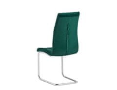 KONDELA Jídelní židle, smaragdová Velvet látka / chrom, SALOMA NEW
