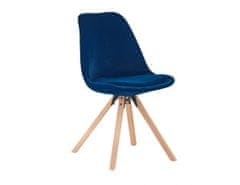 KONDELA Židle, modrá Velvet látka/ buk, Sabra