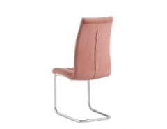 KONDELA Jídelní židle, růžová Velvet látka / chrom, SALOMA NEW