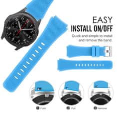 BStrap Silicone Sport řemínek na Samsung Galaxy Watch 3 45mm, dark blue