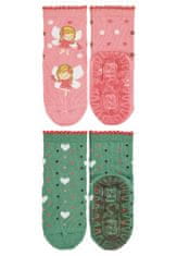 Sterntaler ponožky ABS protiskluzové chodidlo AIR, 2 páry tmavě růžové, víly 8132126, 18