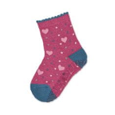 Sterntaler ponožky ABS protiskluzové chodidlo AIR tmavě růžové, srdíčka 8132106, 28