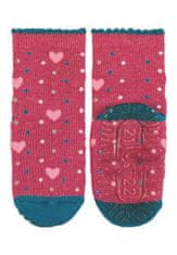 Sterntaler ponožky ABS protiskluzové chodidlo AIR tmavě růžové, srdíčka 8132106, 28