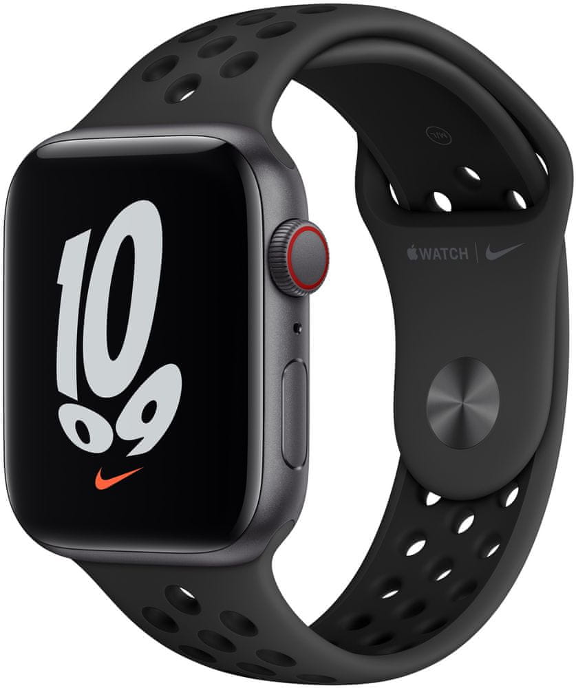 Apple Watch Nike SE Cellular, 44mm Space Grey Aluminium Case with Anthracite/Black Nike Sport Band (MKT73HC/A)