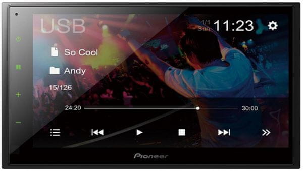  modern autórádió érintőképernyővel pioneer DMH-A340dab Bluetooth cd meghajtó nélkül nagyszerű hangzás weblink auxin handsfree 