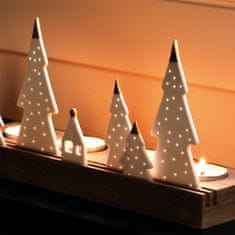 Decor By Glassor Porcelánový svícen vánoční les