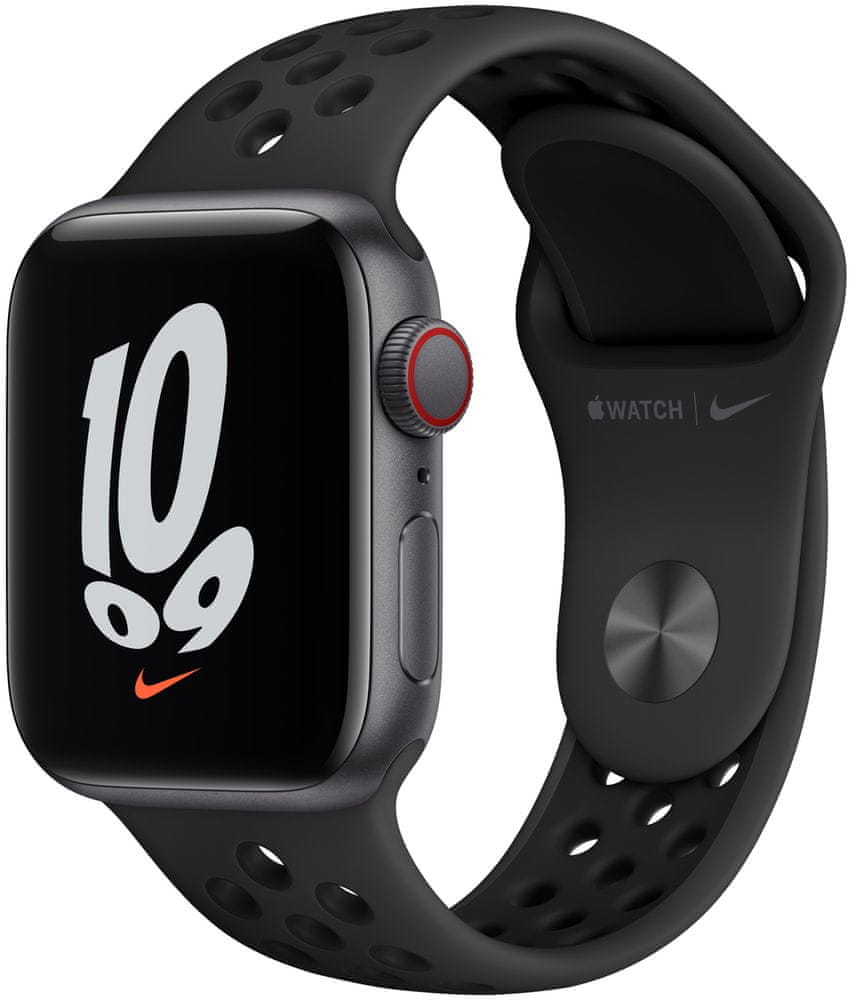 Apple Watch Nike SE Cellular, 40mm Space Grey Aluminium Case with Anthracite/Black Nike Sport Band (MKR53HC/A)