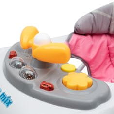 Baby Mix Dětské chodítko s houpačkou a silikonovými kolečky růžové