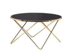 KONDELA Konferenční stolek, gold chrom zlatá/černá, ROSALO