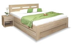 Bezvapostele Manželská postel s úložným prostorem Pegas, 180x200, dub sonoma + rošty zdarma