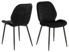 Design Scandinavia Jídelní židle Femke (SET 2ks), samet, černá