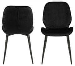 Design Scandinavia Jídelní židle Femke (SET 2ks), samet, černá