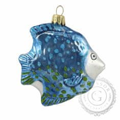 Decor By Glassor Skleněná ryba modro-zelená