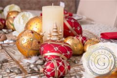 Decor By Glassor Vánoční koule zlatá dekor (Velikost: 8)