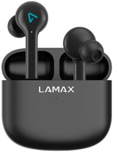 bezdrátová Bluetooth sluchátka lamax Trims1 nezkreslený zvuk pohodlná konstrukce uzavřená hlasový asistent mikrofon pro handsfree dlouhá výdrž na nabití dotykové ovládání