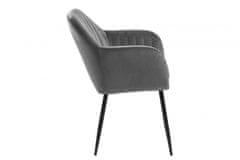 Design Scandinavia Jídelní židle s područkami Ema, textil, béžová / černá
