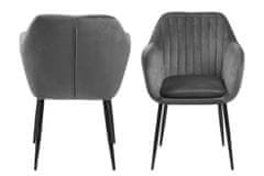 Design Scandinavia Jídelní židle s područkami Ema, textil, béžová / černá