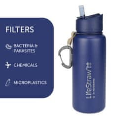 LifeStraw nerezová termo filtrační lahev Go Stainless Steel Medium Blue 700 ml