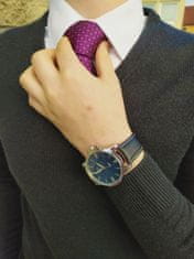 YAZOLE Elegantní pánské hodinky - stříbrné s černým páskem