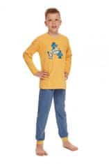 TARO Chlapecké pyžamo 2623 Jacob + Ponožky Gatta Calzino Strech, žlutá, 104