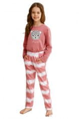 TARO Dívčí pyžamo 2587 Carla pink + Ponožky Gatta Calzino Strech, růžová, 104